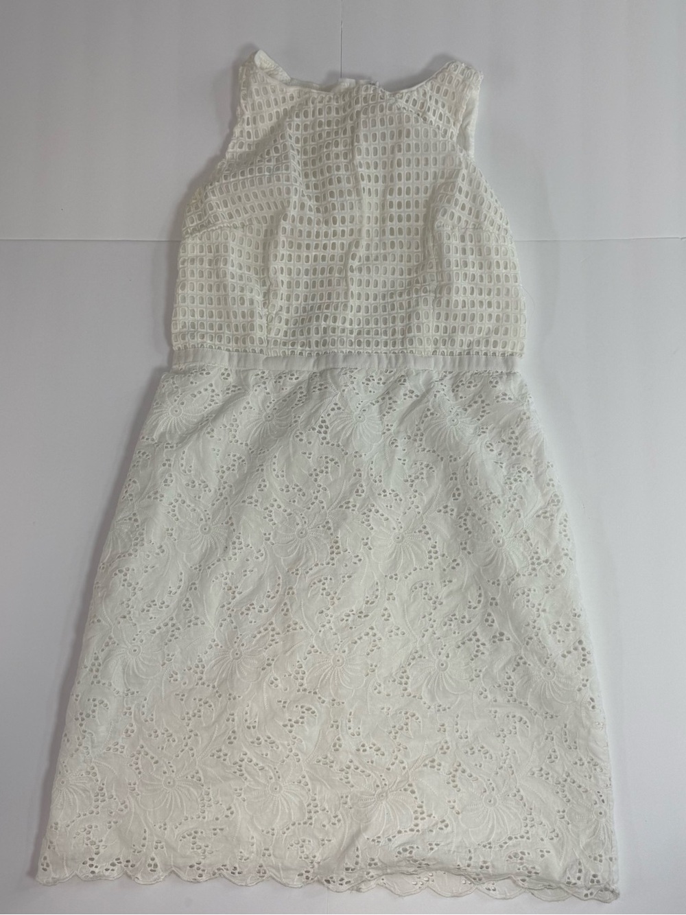 LOFT White Eyelet Lace Mini Dress
